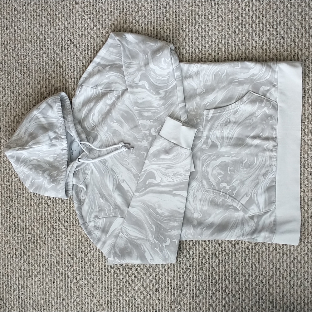 Gender-Neutral Marbled Pullover Hoodie